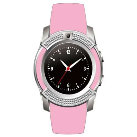 Смарт-часы наручные розовые CASTLELADY с камерой Smart Watch DZ 09 умные