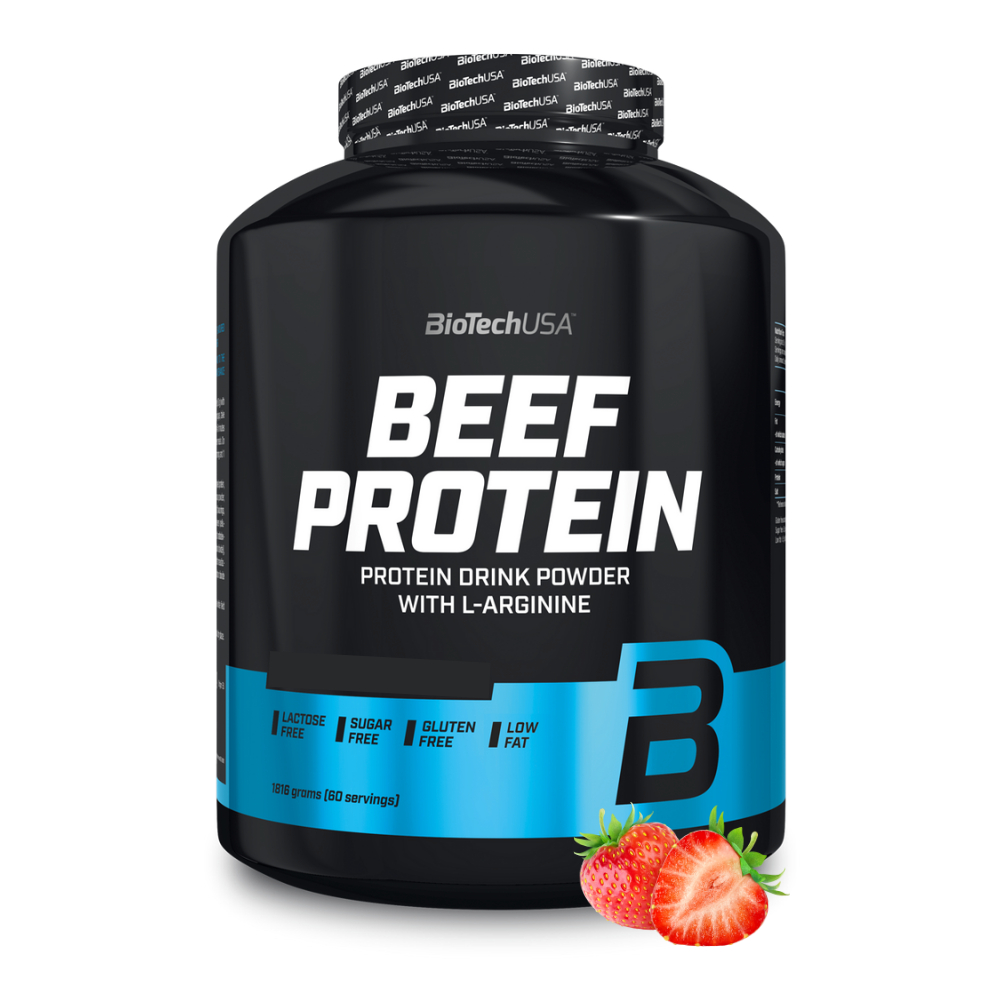 Говяжий протеин BiotechUSA Beef Protein 1816 г клубника - фото 1