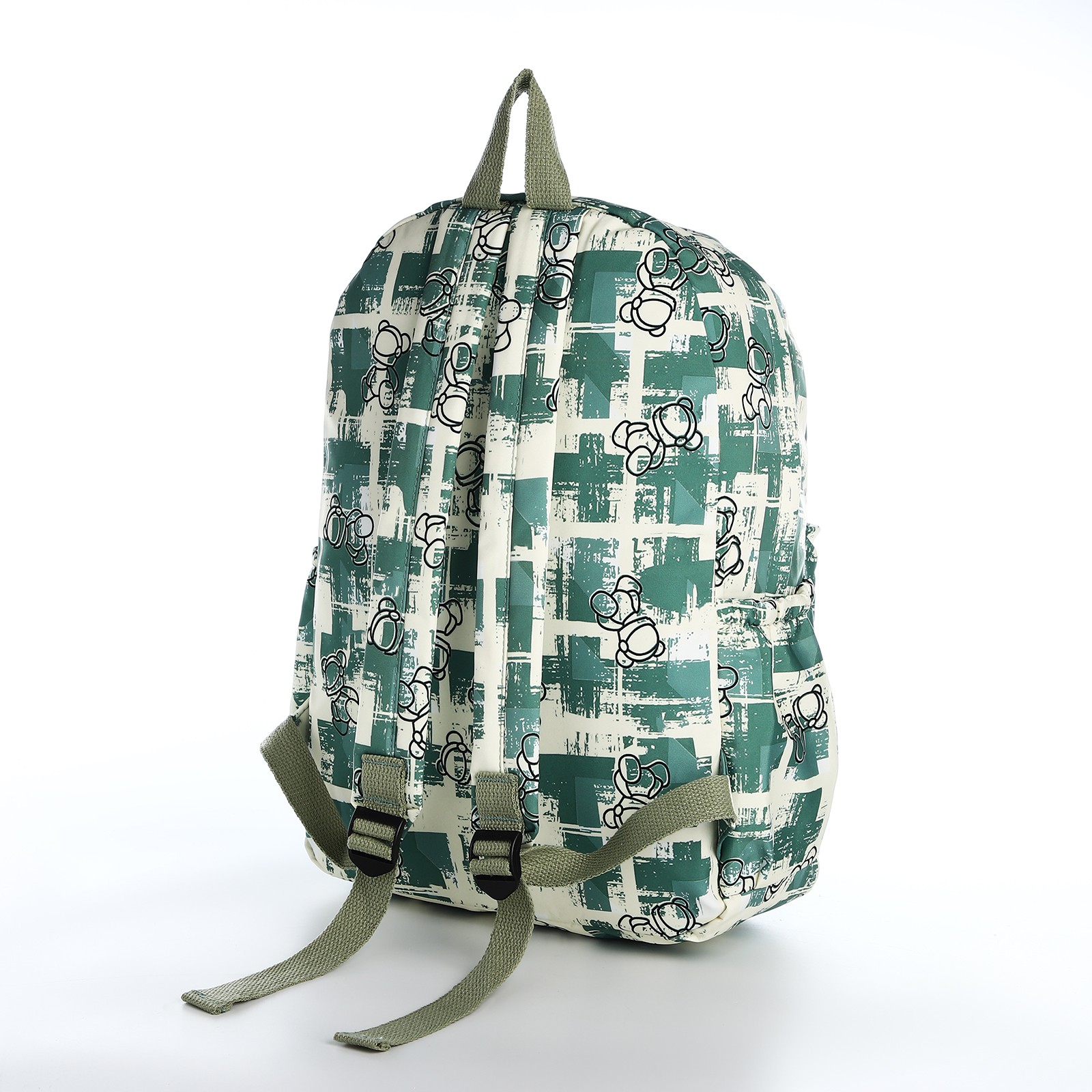 Рюкзак школьный Sima-Land из текстиля на молнии 3 кармана цвет зелёный - фото 2