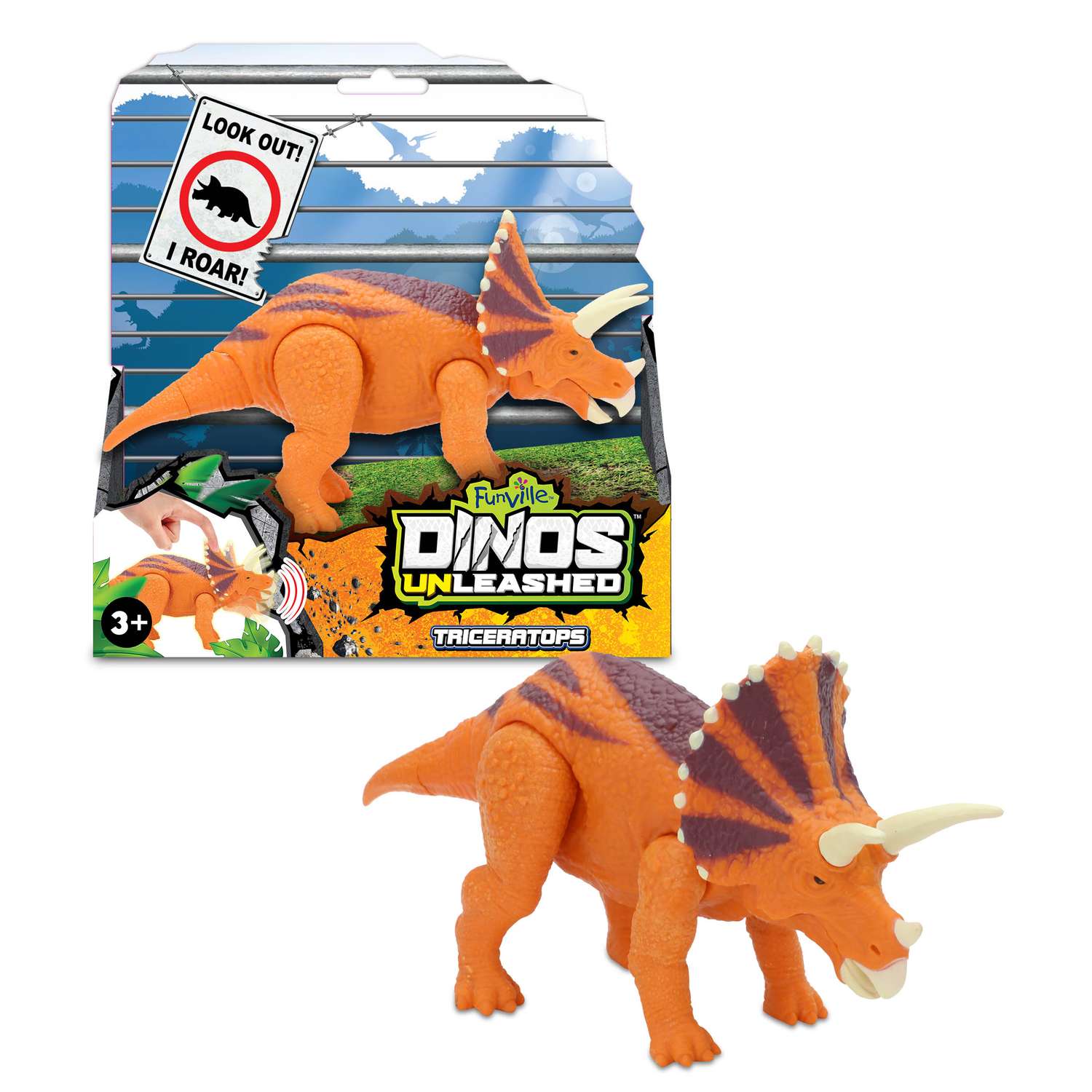 Фигурка динозавра Dinos Unleashed Трицератопс со звуковыми эффектами - фото 2