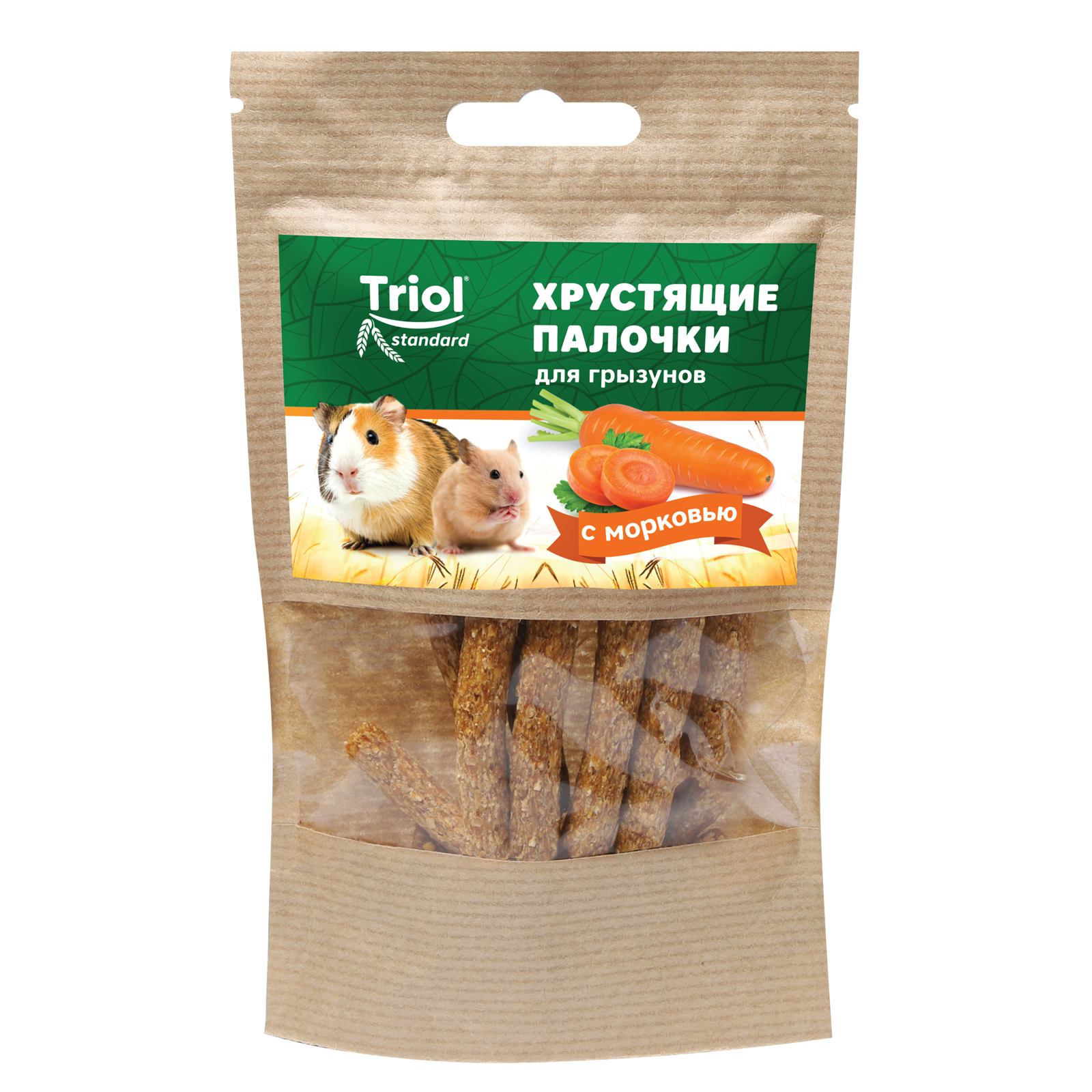 Лакомство для грызунов Triol 30г Standard хрустящие палочки с морковью - фото 1