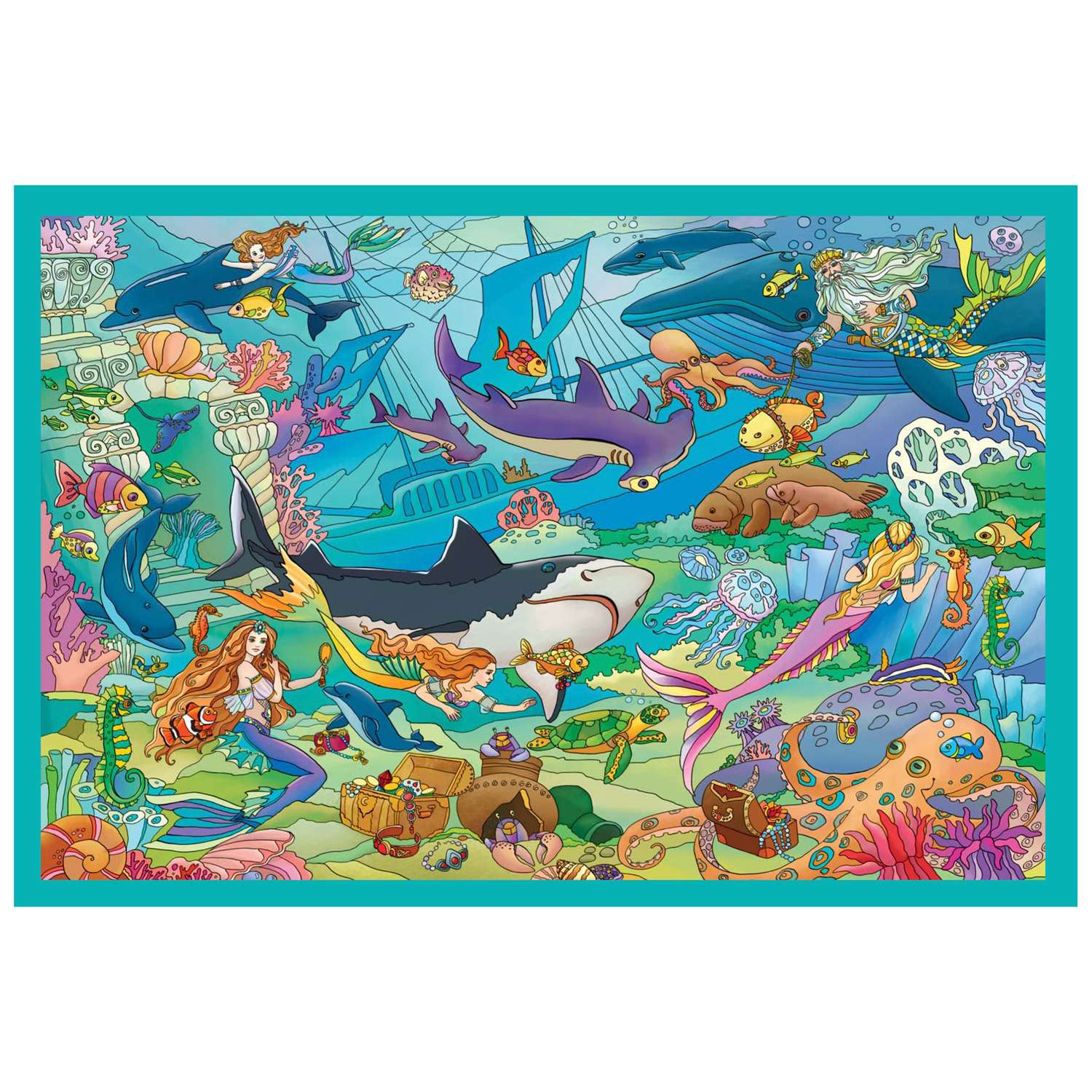 Раскраска-плакат Айрис ПРЕСС с игровыми заданиями Царство Нептуна - фото 2