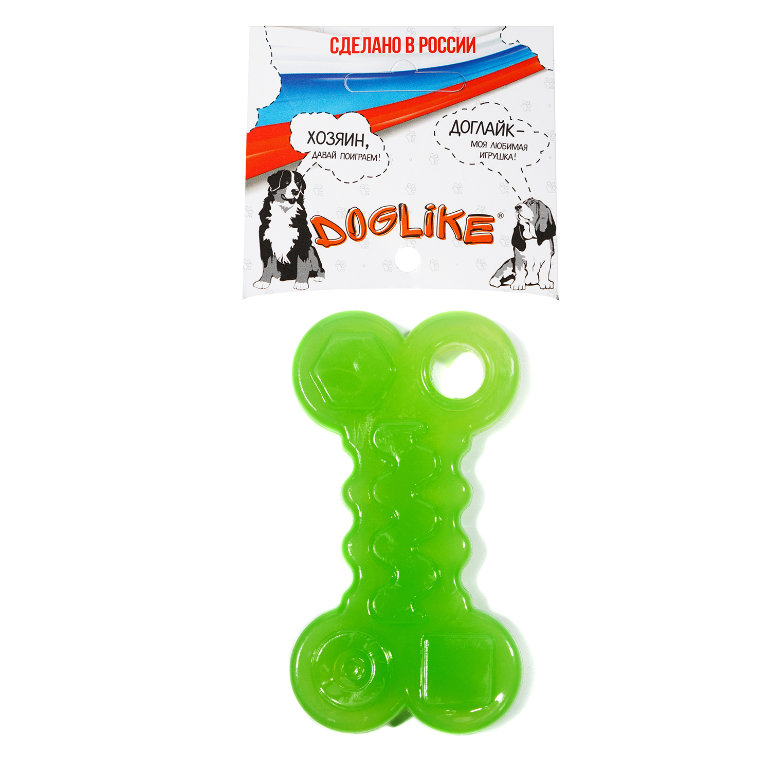 Игрушка для собак Doglike Кость малая Зеленый - фото 4