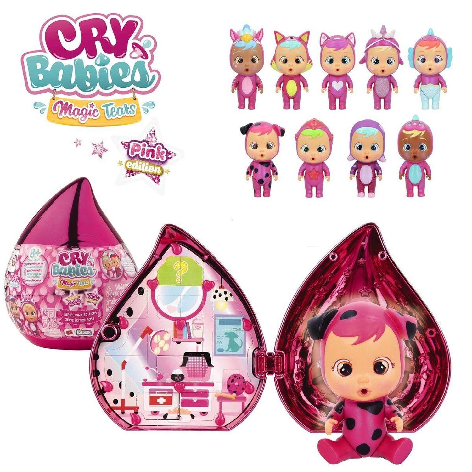 Кукла Cry Babies Magic Tears IMC Toys Плачущий младенец PINK EDITION с домиком и аксессуарами 81550 - фото 1
