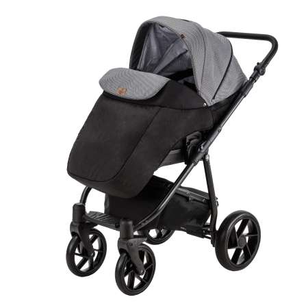 Коляска 3в1 BeBe-mobile Gusto Standart GU21 Черный-Черно-белые квадратики с блестками