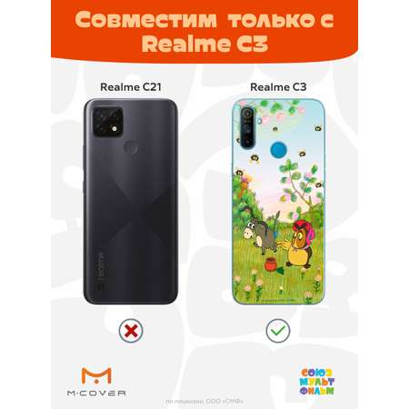 Силиконовый чехол Mcover для смартфона Realme C3 Союзмультфильм Сова и Ослик Иа