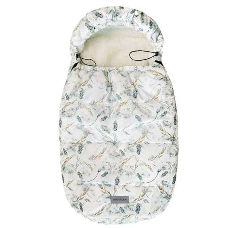 Конверт зимний AmaroBaby меховой Snowy Baby Колос белый 105 см