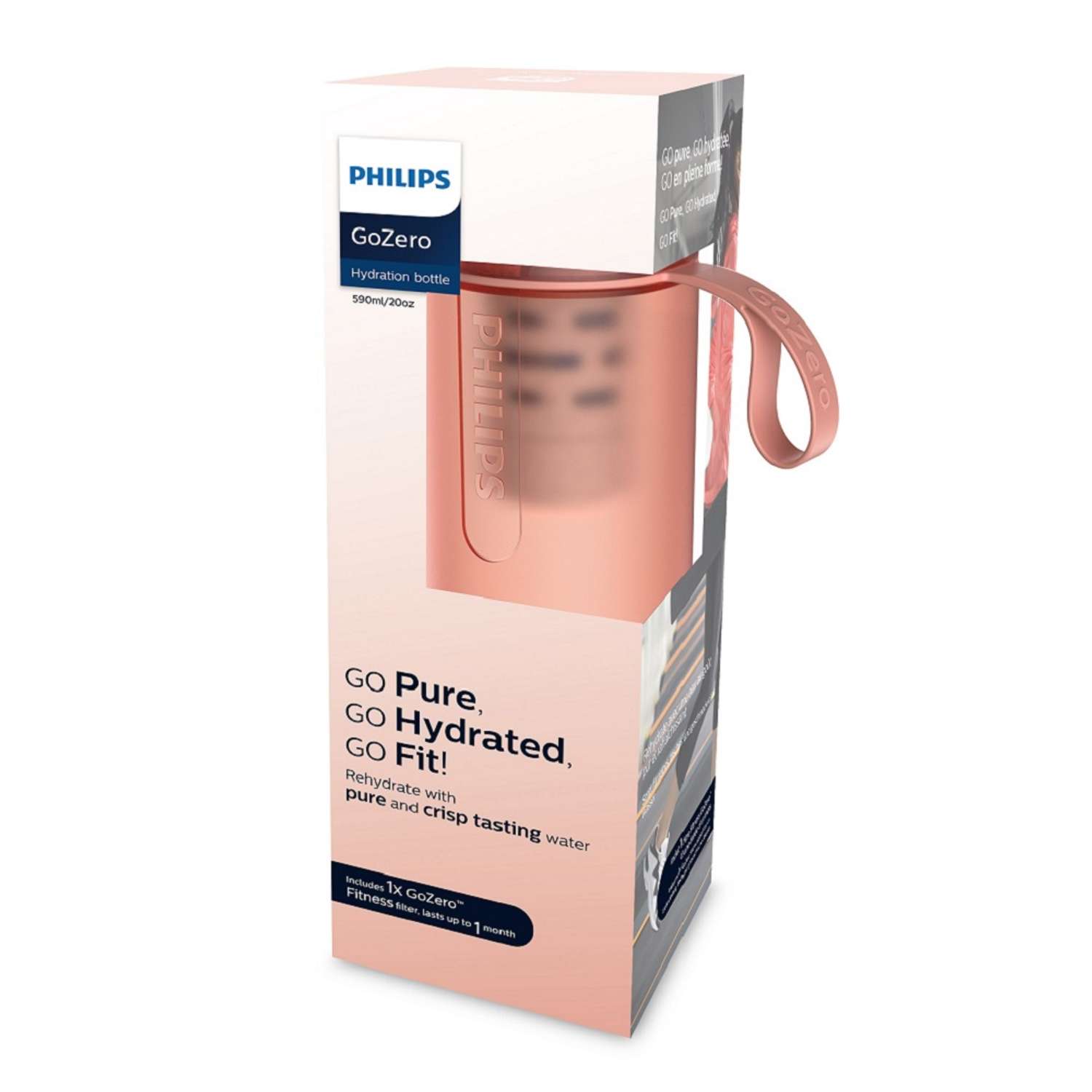 Бутылка-фильтр Philips цвет розовый 591 мл - фото 1