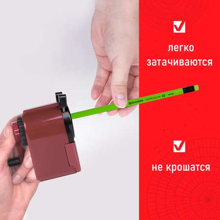 Карандаши простые Brauberg Ultra Color чернографитные набор 12 штук