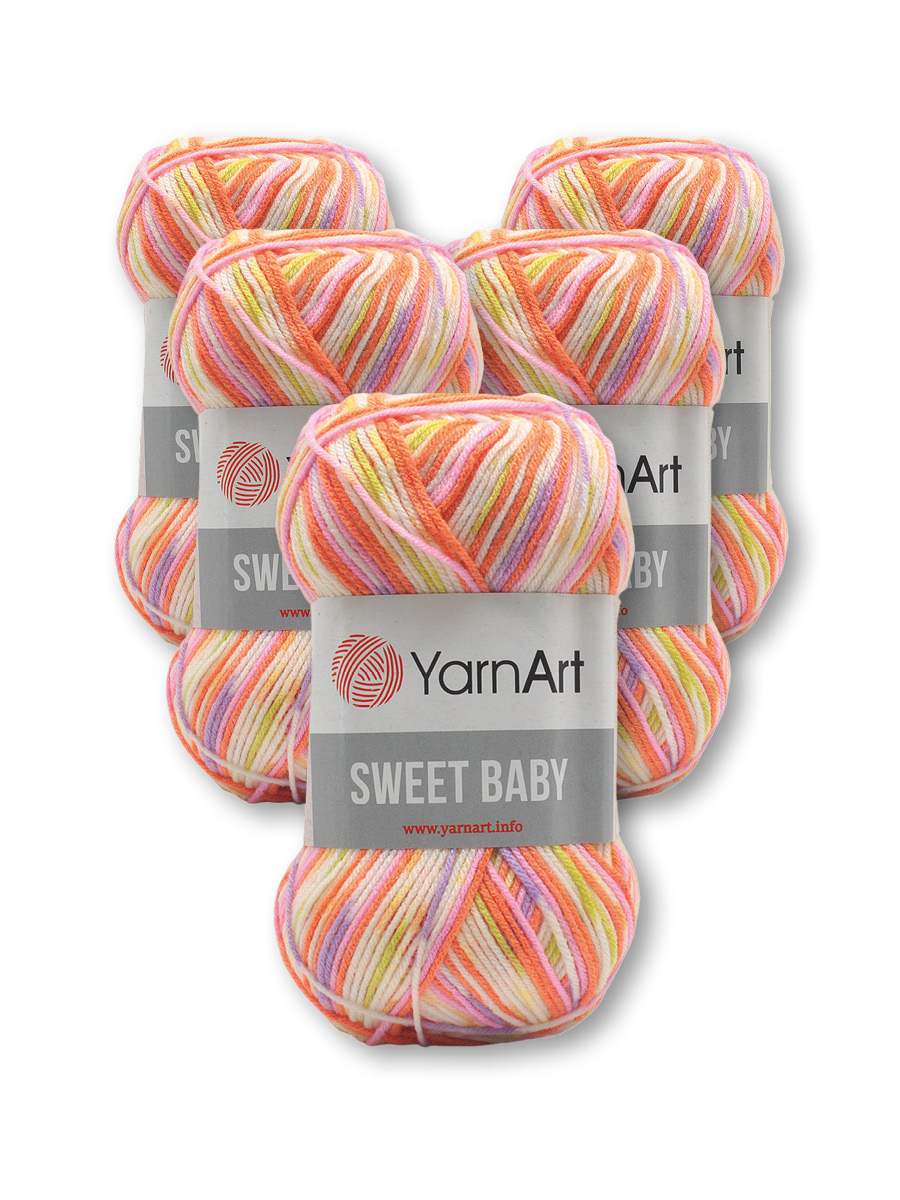 Пряжа для вязания YarnArt Sweet Baby 100 гр 300 м акрил тонкая детская 5 мотков цвет 907 - фото 1