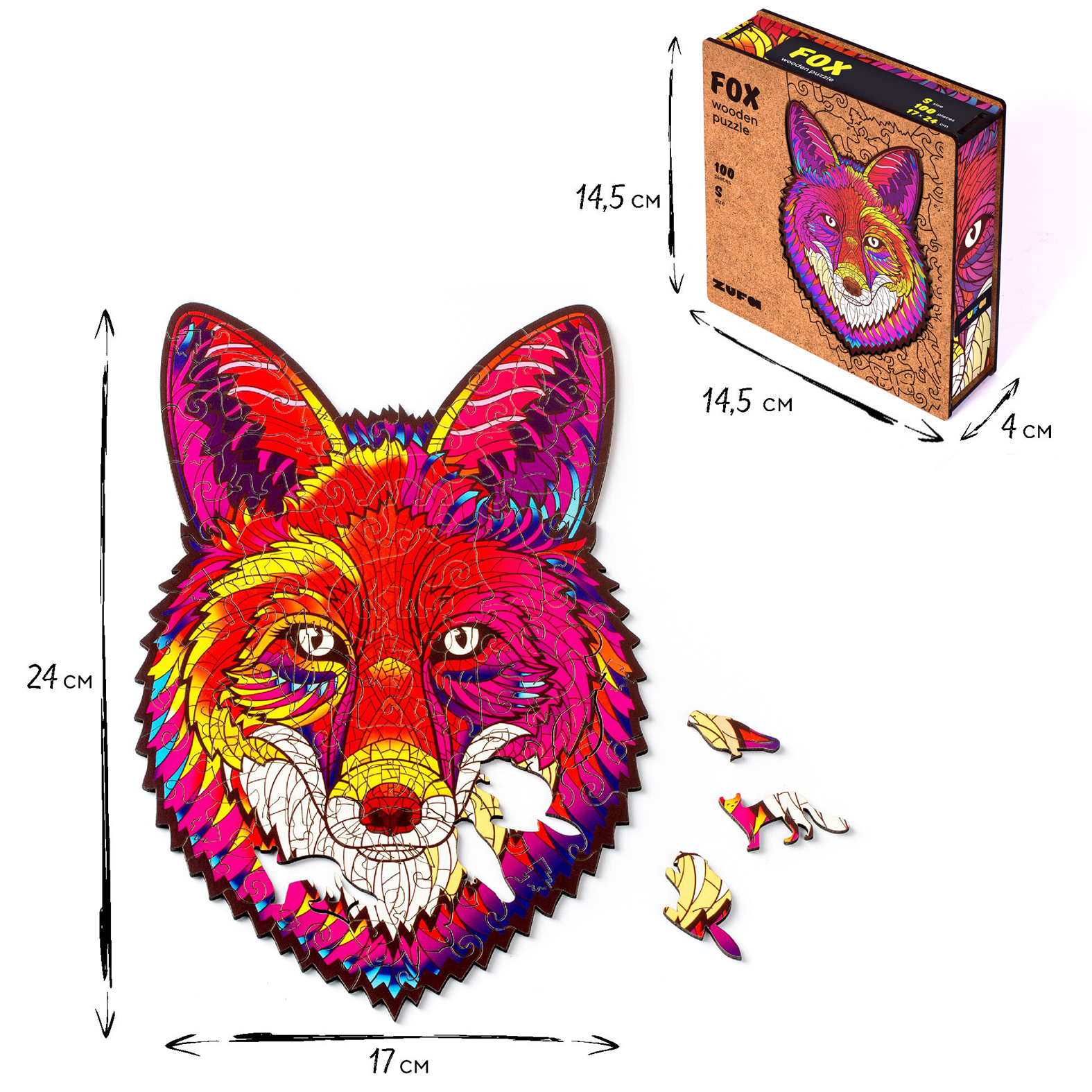 Пазл деревянный Zufa Лиса S 100элементов ZDM 001 - фото 6