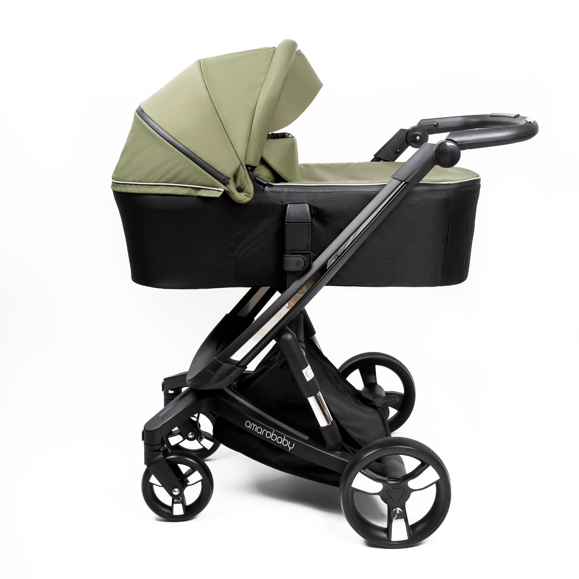 Коляска детская 2 в 1 Amarobaby tutum с auto brake хаки - фото 2