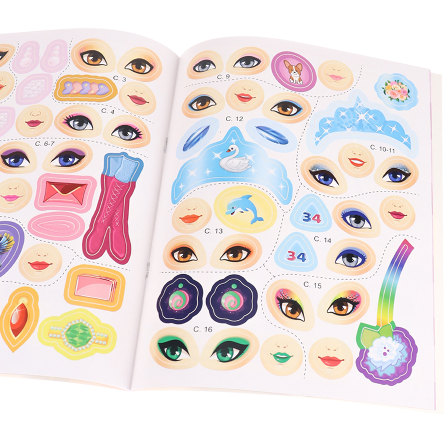 Развивающее пособие Bright Kids с наклейками Повседневный и праздничный макияж А4 8 листов - фото 2