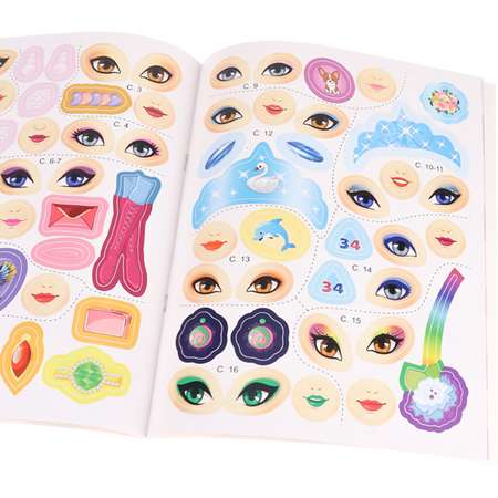 Развивающее пособие Bright Kids с наклейками Повседневный и праздничный макияж А4 8 листов