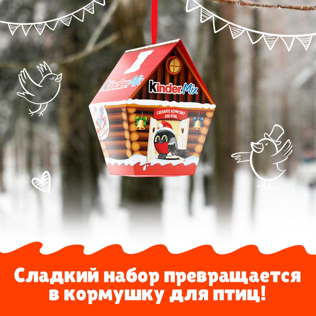 Набор подарочный Kinder Mix Кормушка для птиц 99г - фото 5