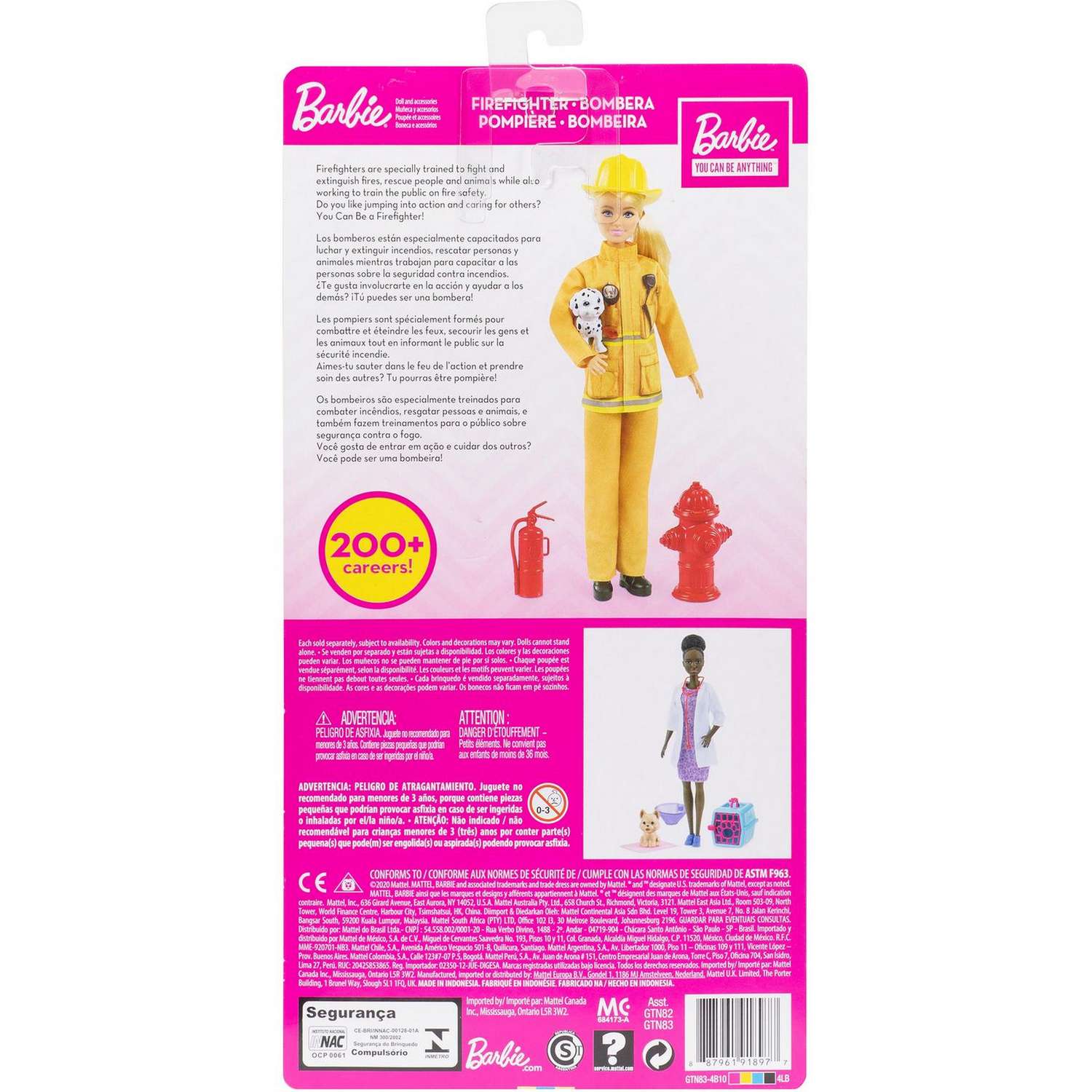Кукла Barbie в пожарной форме с тематическими аксессуарами GTN83 GTN83 - фото 4
