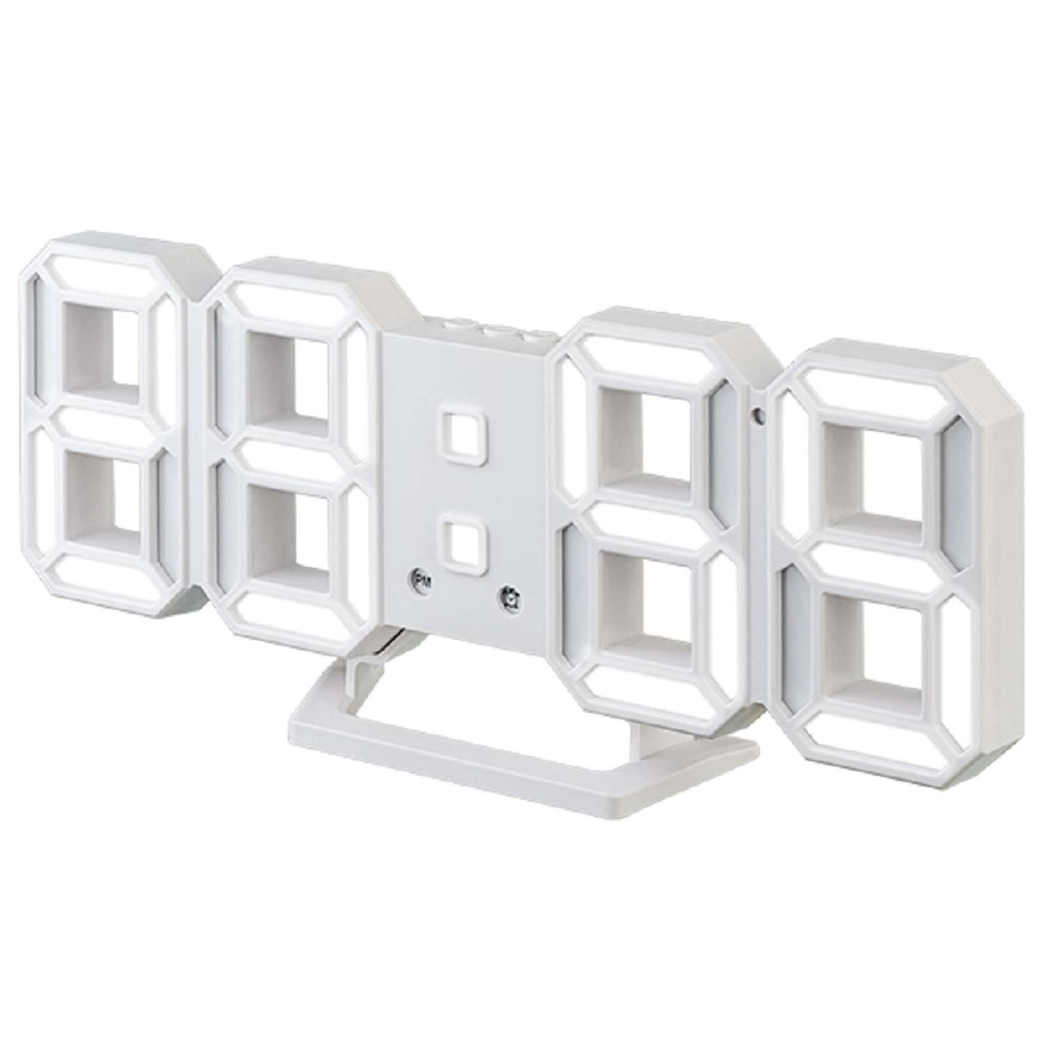 LED часы-будильник Perfeo LUMINOUS 2 белый корпус белая подсветка PF-6111 - фото 1