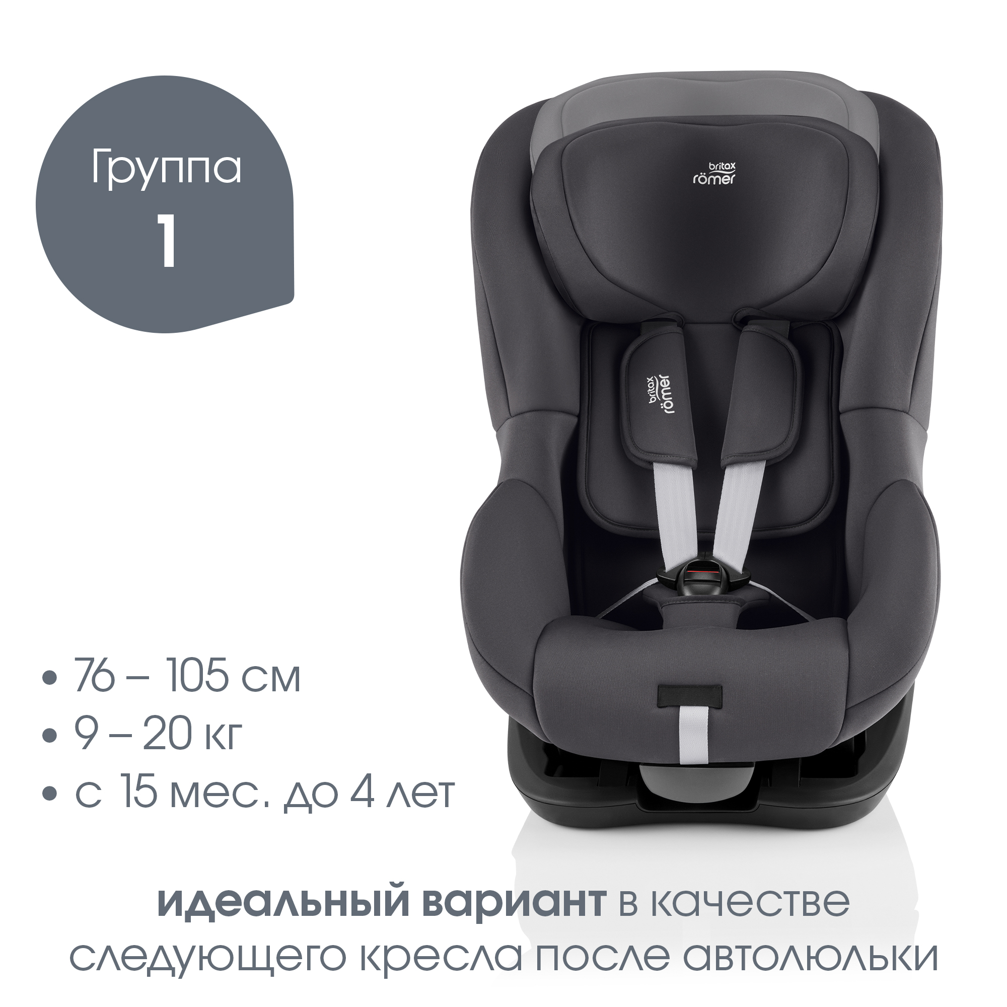 Детское автокресло Britax Roemer KING PRO Midnight Grey для детей с 15 мес.  до 20 кг