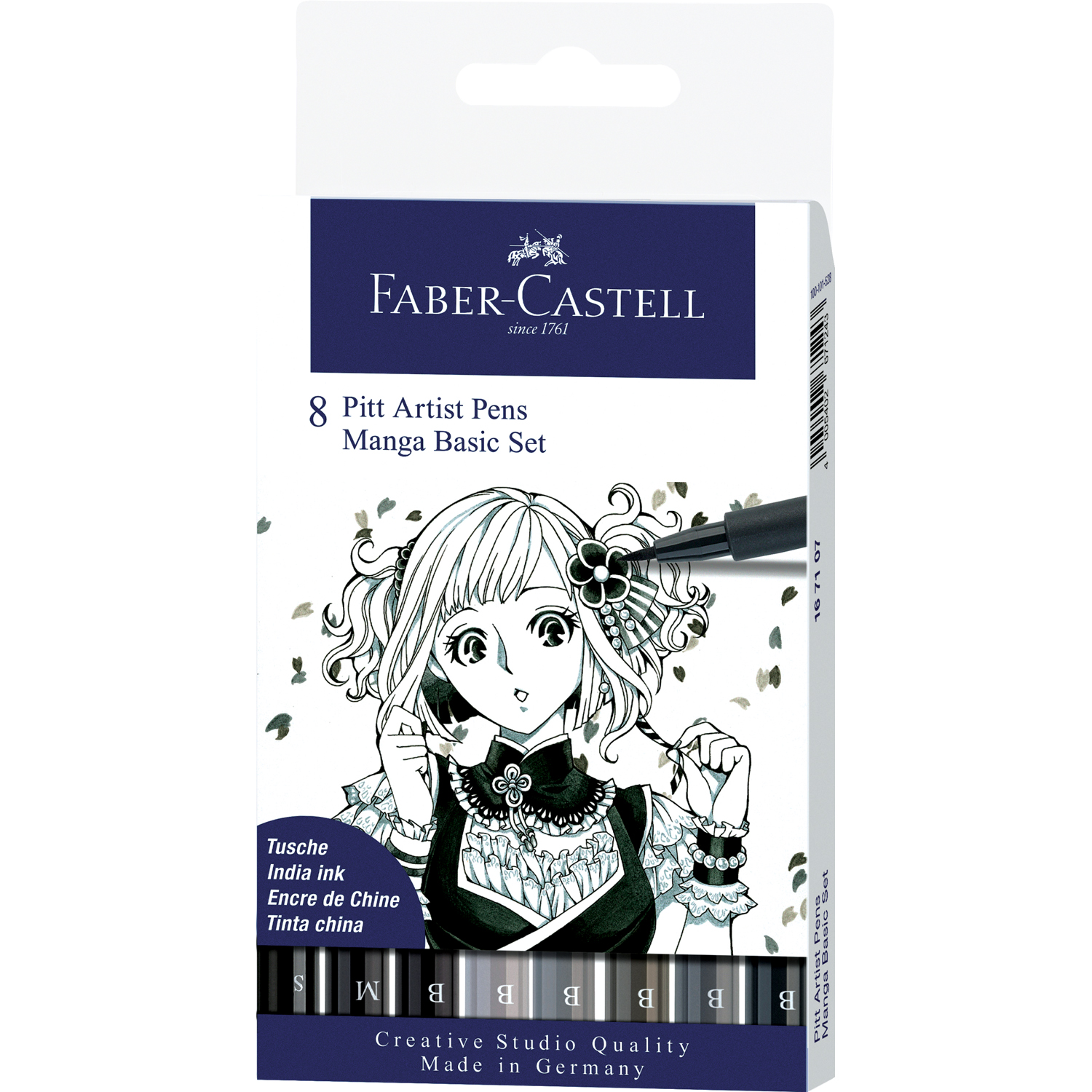 Набор капиллярных ручек Faber Castell Pitt Artist Pen 8шт 03/07мм/Brush - фото 1