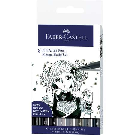 Набор капиллярных ручек Faber Castle Pitt Artist Pen 8шт 03/07мм/Brush