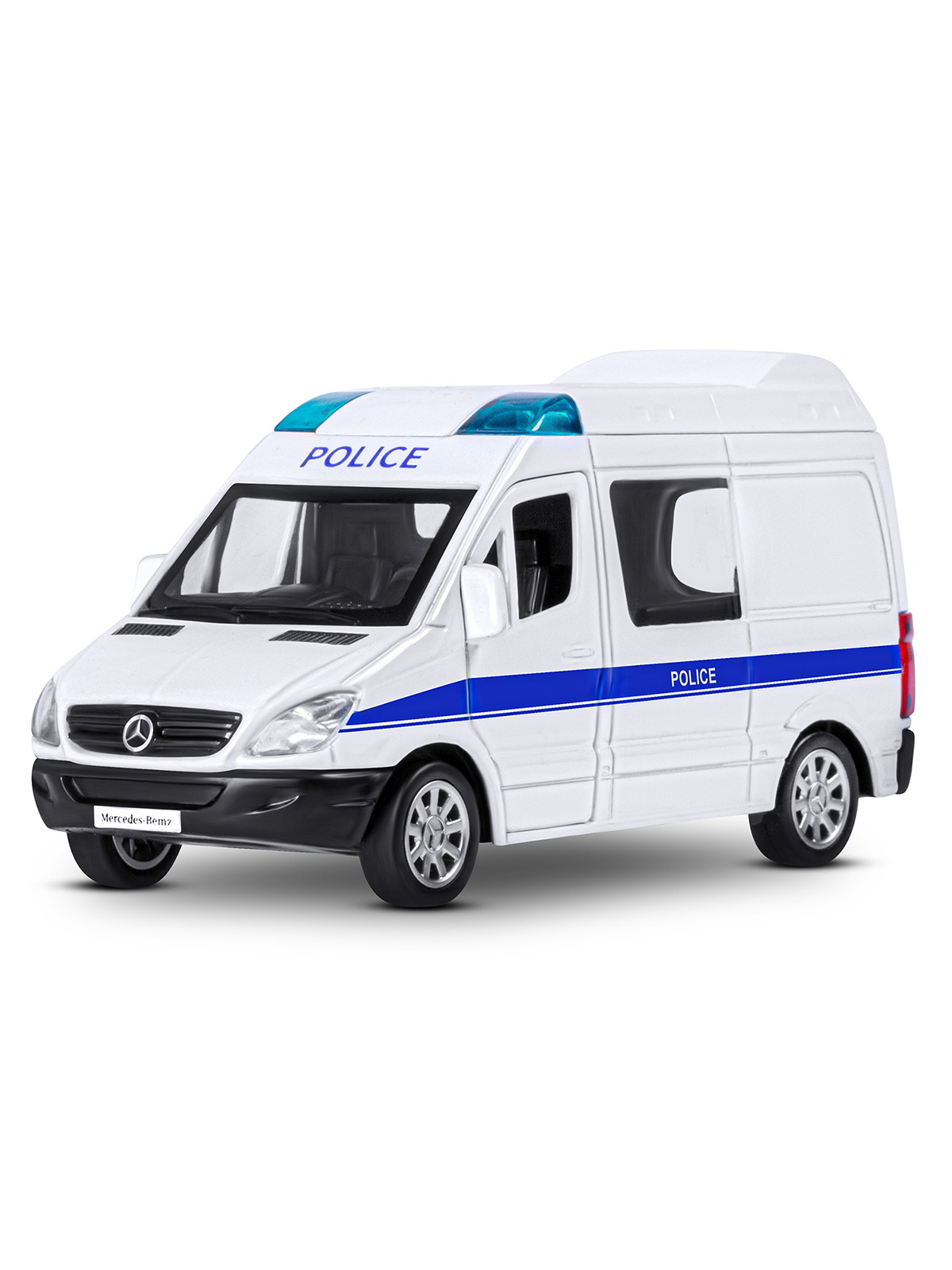 Полицейская машина АВТОпанорама Mercedes Benz Sprinter 1:53 Полиция белый JB1251634 - фото 6