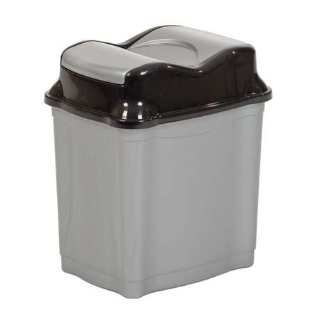 Контейнер для мусора elfplast Proff серый черный 5 л 22х17х26 см