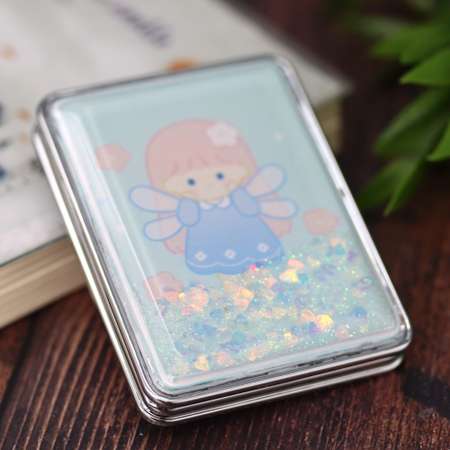 Зеркало карманное iLikeGift Little angel blue с увеличением