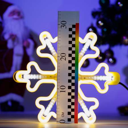 Фигура BABY STYLE Снежинка тепло-белый с эффектом пульсирования LED гибкий неон улица 30 см