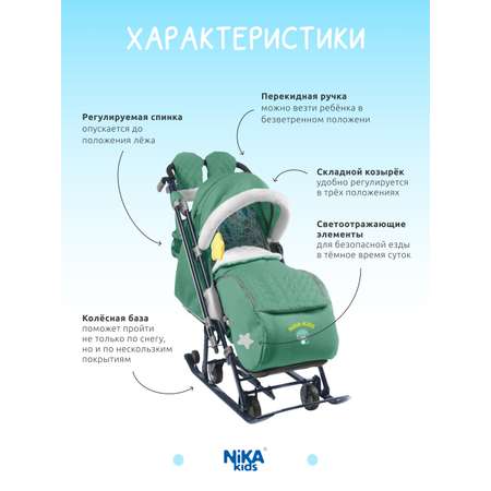 Зимние санки-коляска Nika kids прогулочные для детей