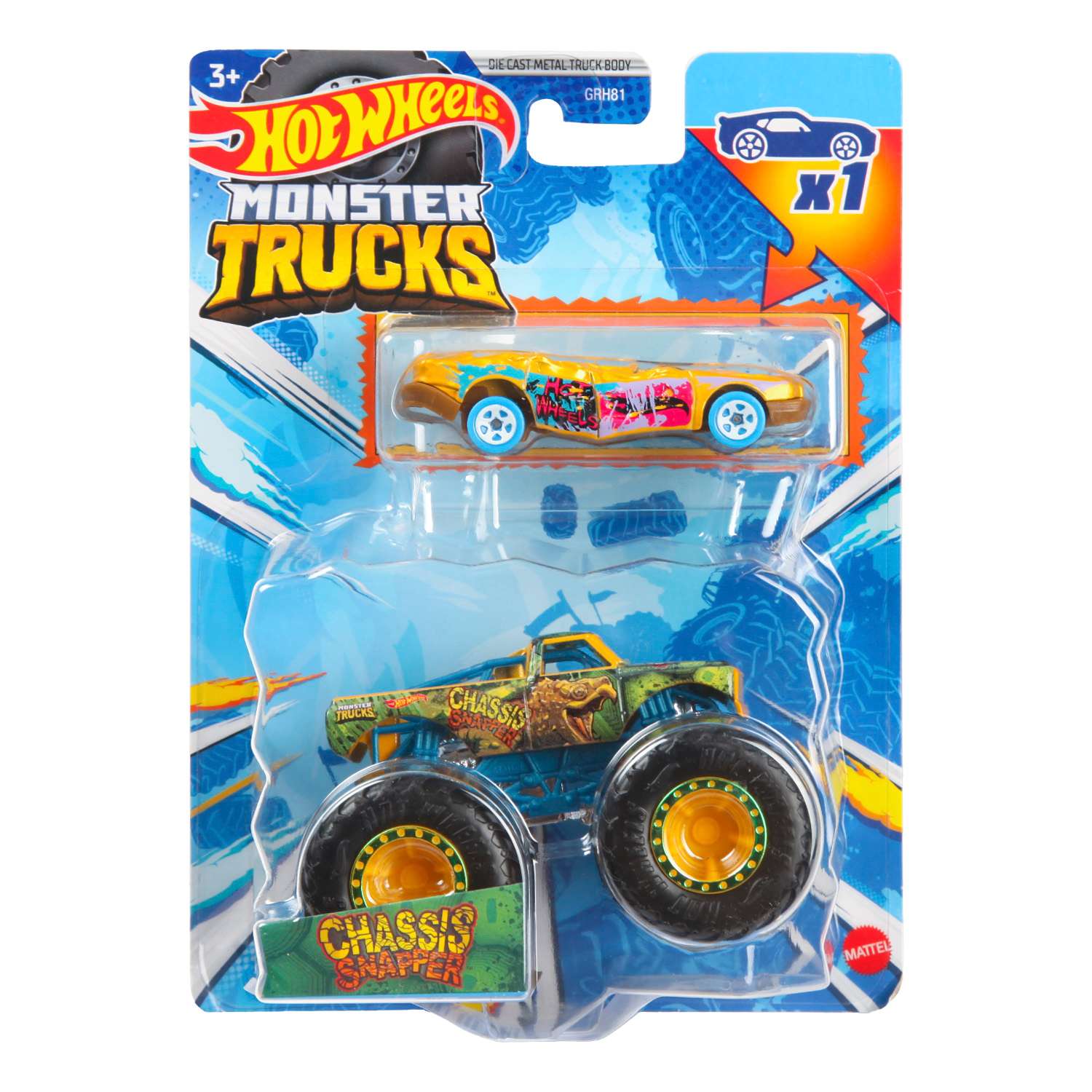 Машина Hot Wheels Monster Truck Chassis Snapper HKM09 GRH81 - фото 7