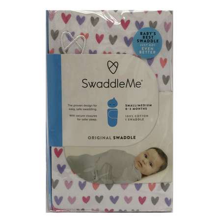 Конверт Summer Infant SwaddleMe Розовые сердечки на липучке S/M 55650