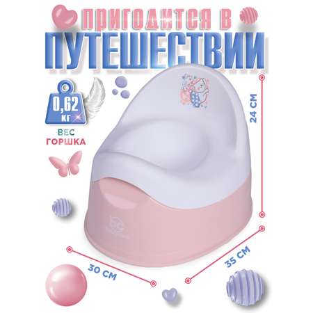 Горшок детский BabyCare Kitty розовый-белый