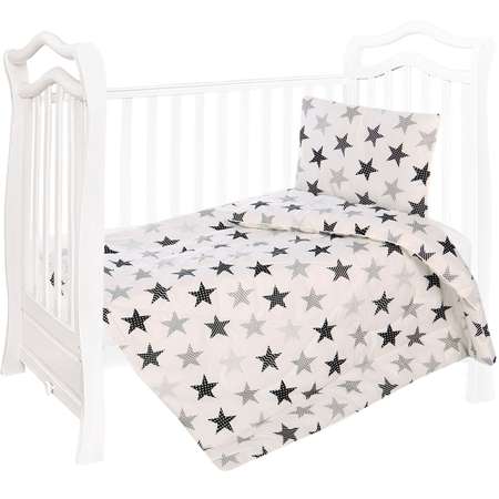 Одеяло Спаленка-kids детское Baby 110*140 звезды-печворк-серый