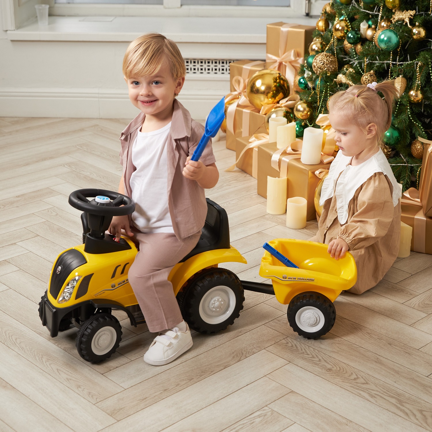 Каталка BabyCare Holland Tractor розовый - фото 14