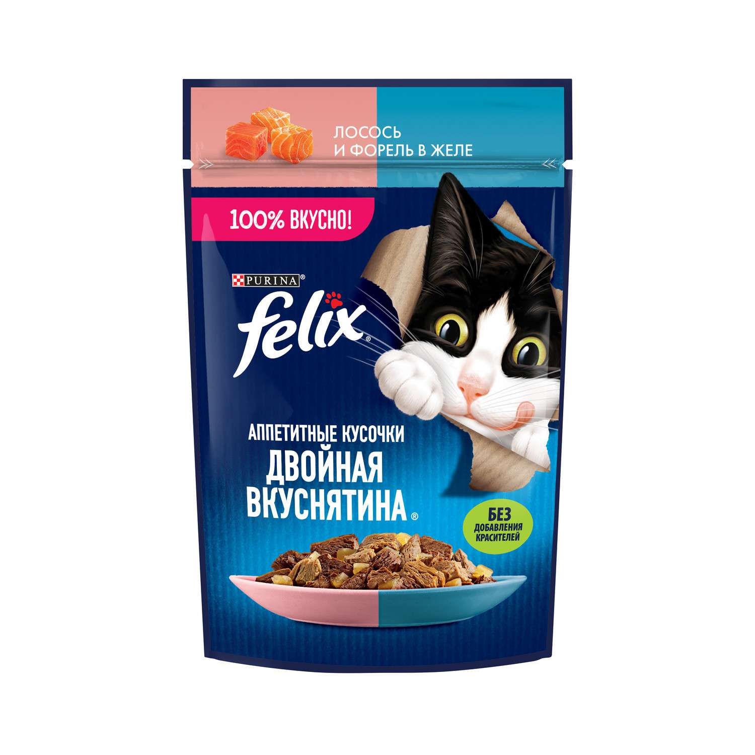 Корм для кошек Felix 75г Двойная вкуснятина лосось-форель - фото 2