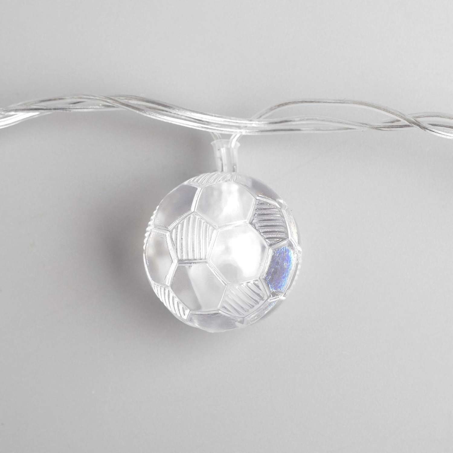 Гирлянда Luazon «Нить» «Футбольный мяч» IP20 прозрачная нить 20 LED свечение мульти RG/RB мигание 220 В - фото 1
