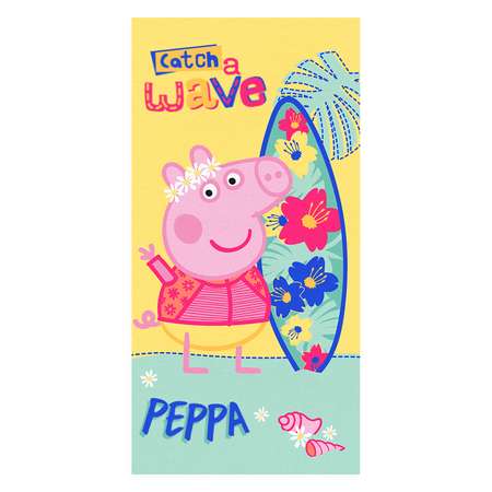 Махровое полотенце Peppa Pig Свинка Пепа Серфер 60х120 м1179 M