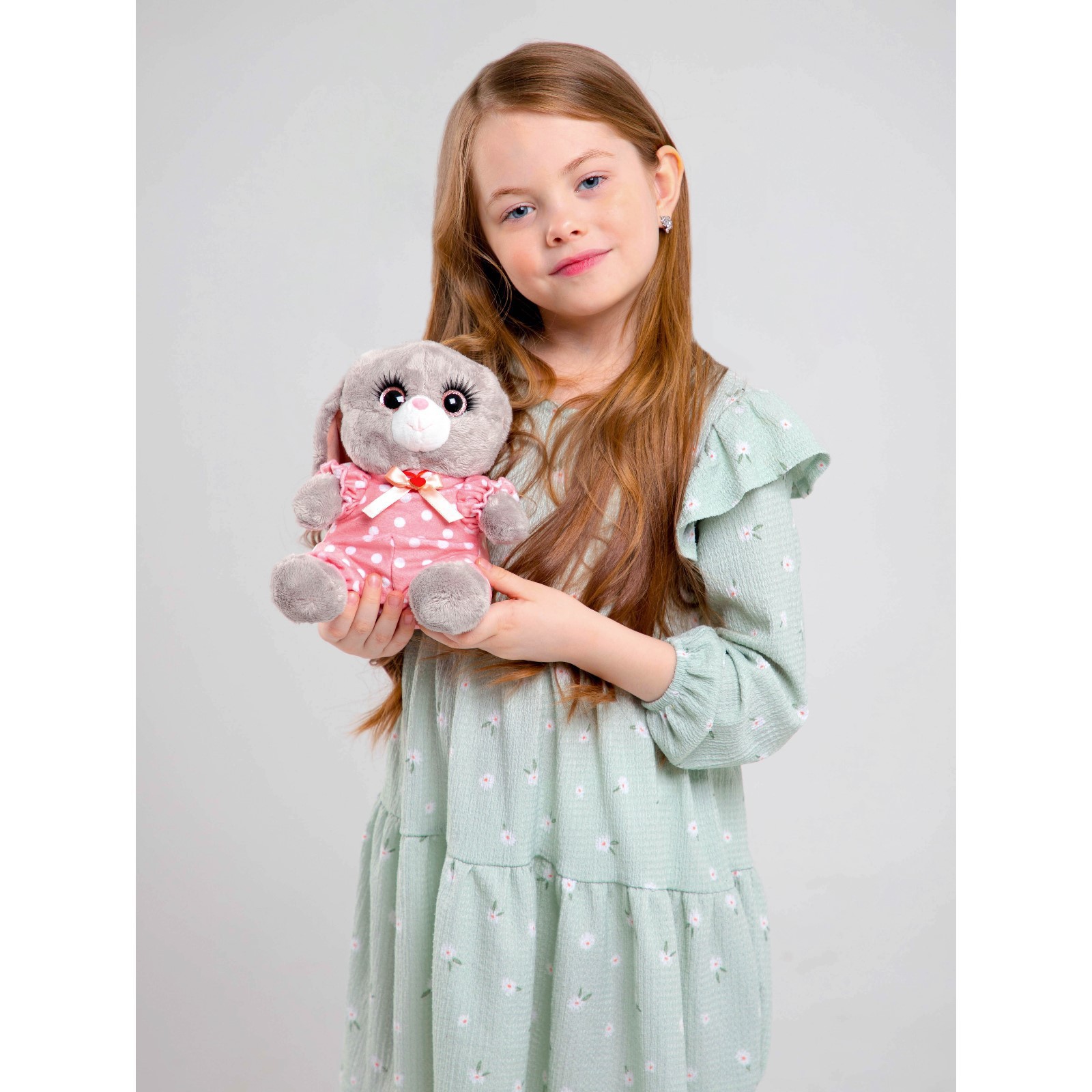 Мягкая игрушка Milo Toys «Зайка Ла-Пу-Ля в камбинизоне с короной» цвет серый 20см - фото 8