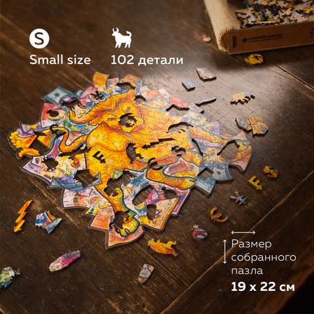 Пазл деревянный UNIDRAGON Процветающий Бык размер 19 x 22 см 102 детали