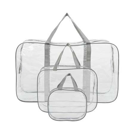 Набор сумок для роддома Eve Store S/M/L из 3 штук серый