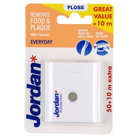 Зубная нить JORDAN Dental Floss Everyday мятная 50+10m