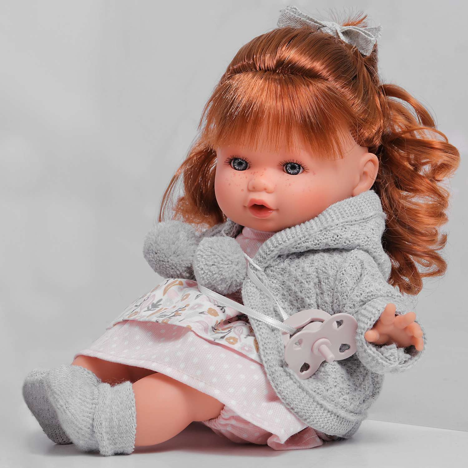Кукла-пупс Antonio Juan Реборн озвученная Оливия в сером 30 см плачет мягконабивная 13145-2 13145-2 - фото 5