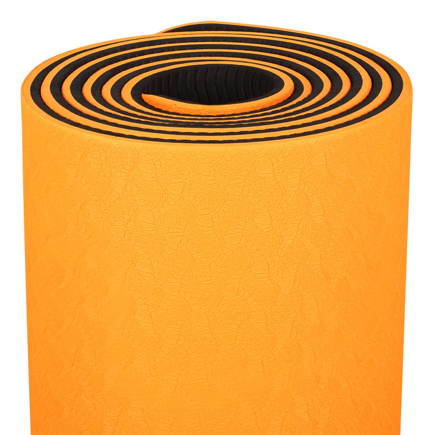 Коврик для йоги STRONG BODY двухсторонний. черно-оранжевый 183см х 61см х 0.6см - фото 4