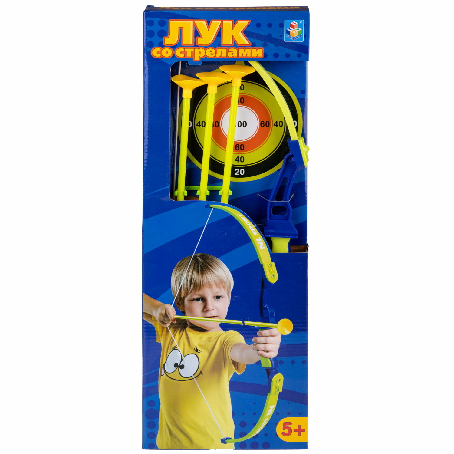 Лук со стрелами 1TOY на присосках и мишенью детский - фото 4