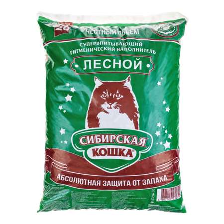Наполнитель для кошек Сибирская кошка Лесной древесный 20л