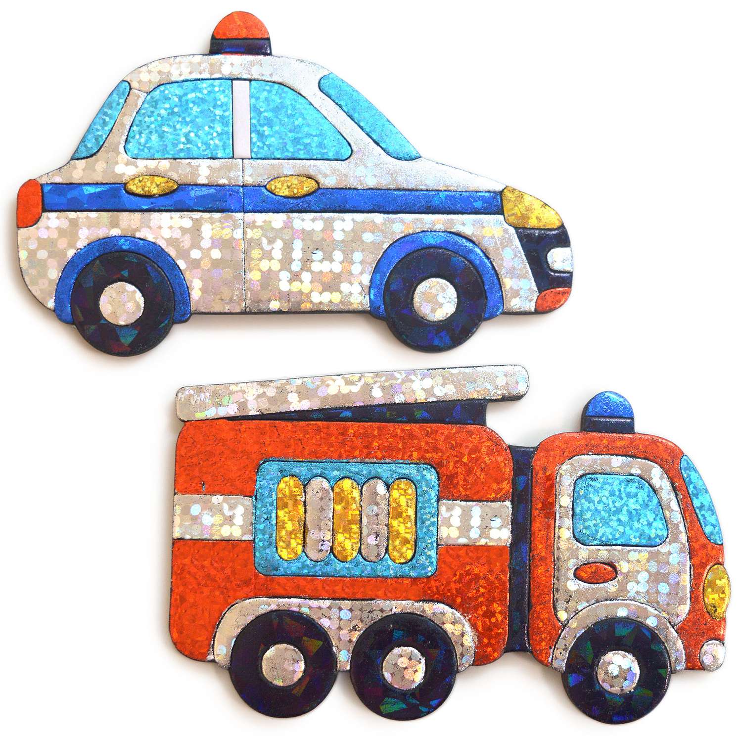 Аппликация Дрофа-Медиа Игрушки на магнитах с фольгой Пожарная и полицейская машины 4099 - фото 7