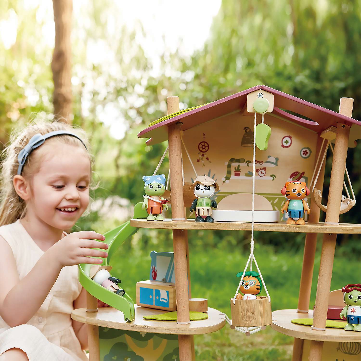 Кукольный мини-домик Hape Бамбуковый дом семьи панд E3413_HP - фото 13