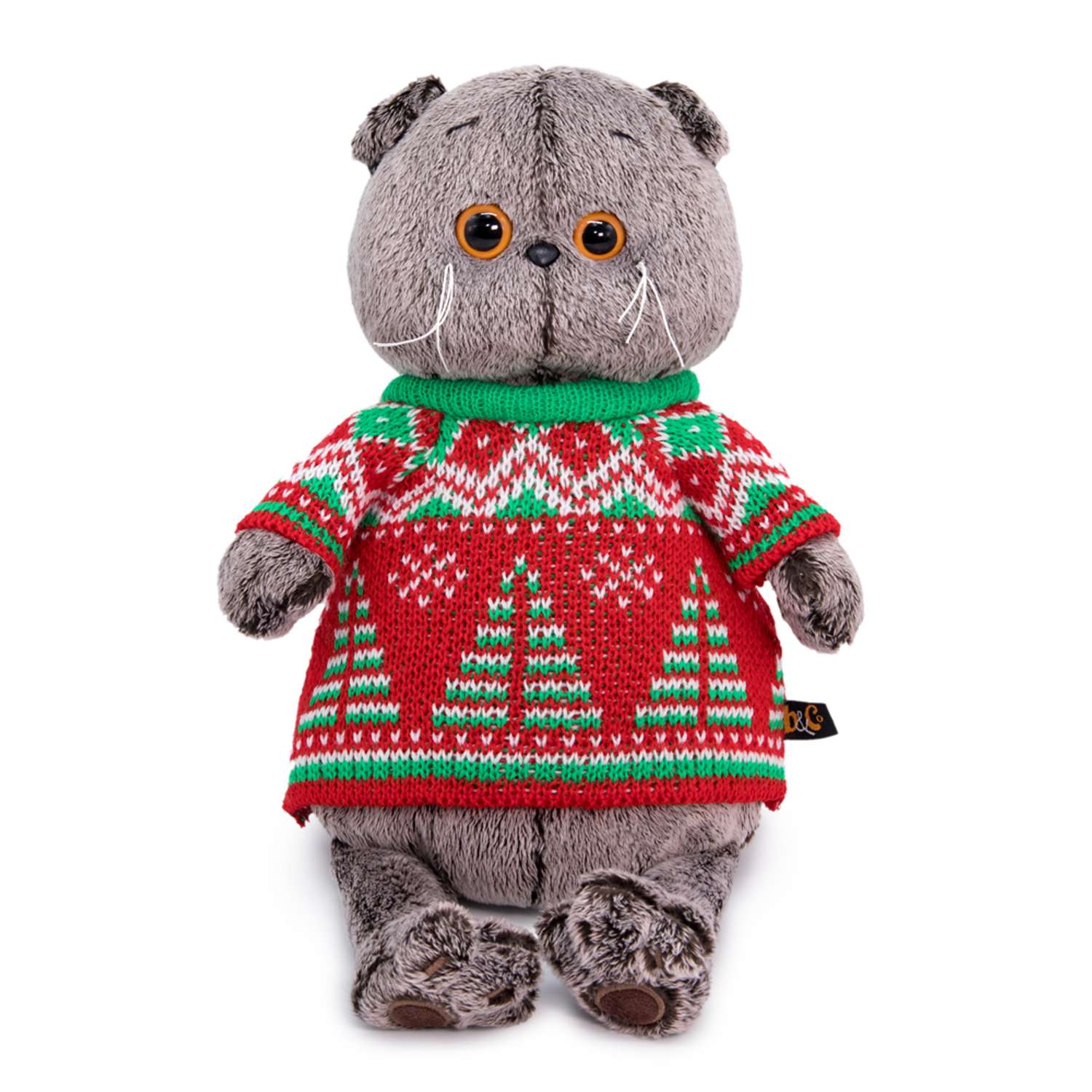 Мягкая игрушка BUDI BASA Басик в свитере с елками 19 см Ks19-189 - фото 1