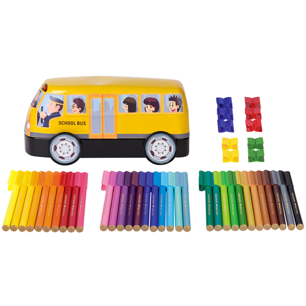 Набор для рисования Faber Castell Connector School Bus 33 фломастера 10 клипc - фото 1