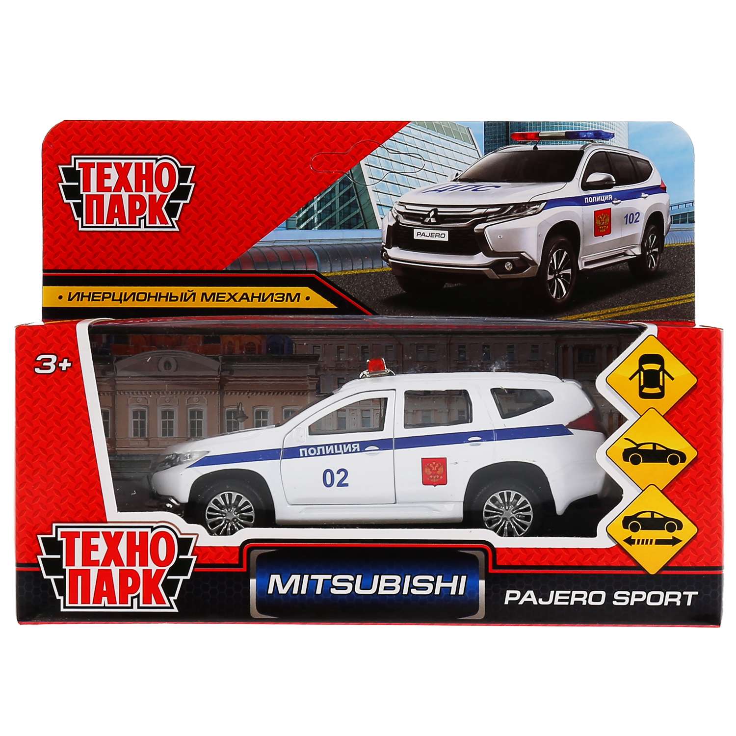 Машина Технопарк Mitsubishi Pajero Sport Полиция 297505 297505 - фото 2